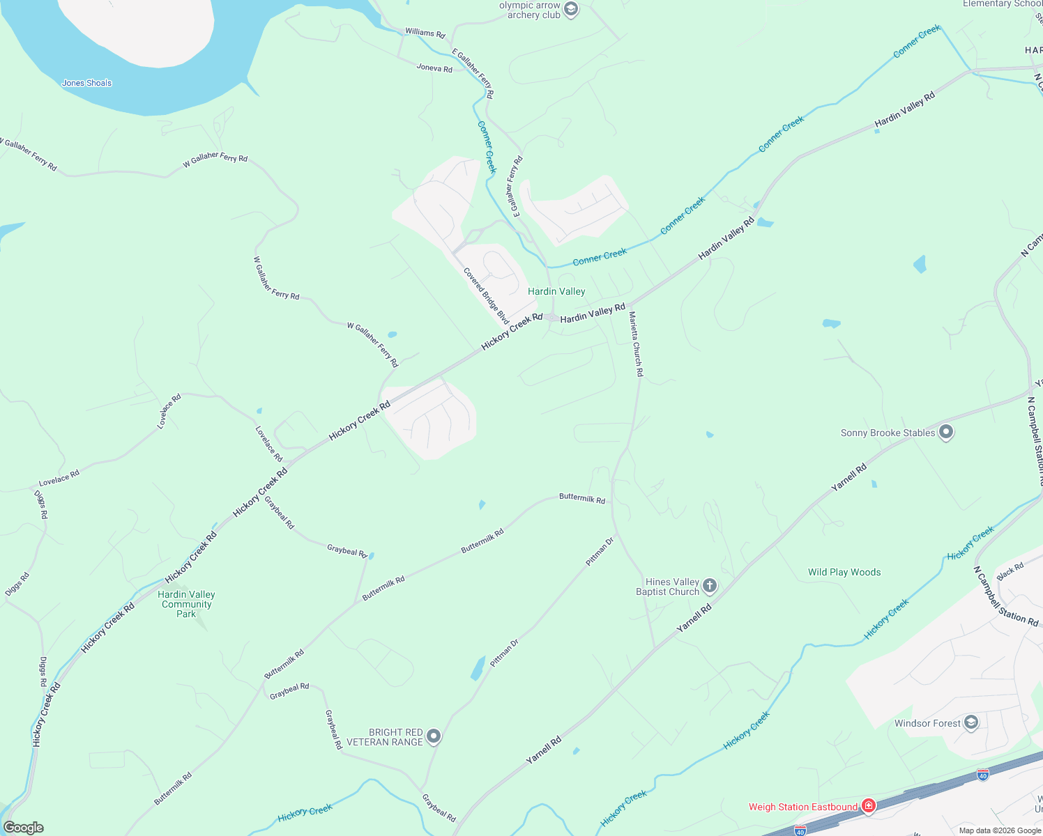 map of restaurants, bars, coffee shops, grocery stores, and more near 12140 Hardin Valley Road in Knoxville