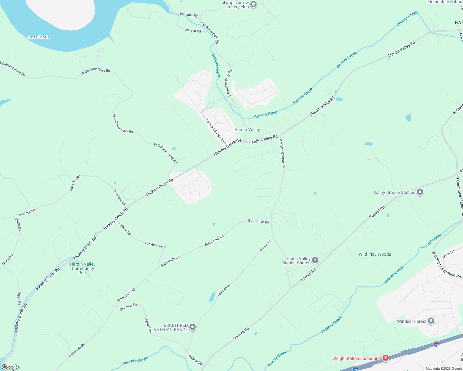 map of restaurants, bars, coffee shops, grocery stores, and more near 12140 Hardin Valley Road in Knoxville