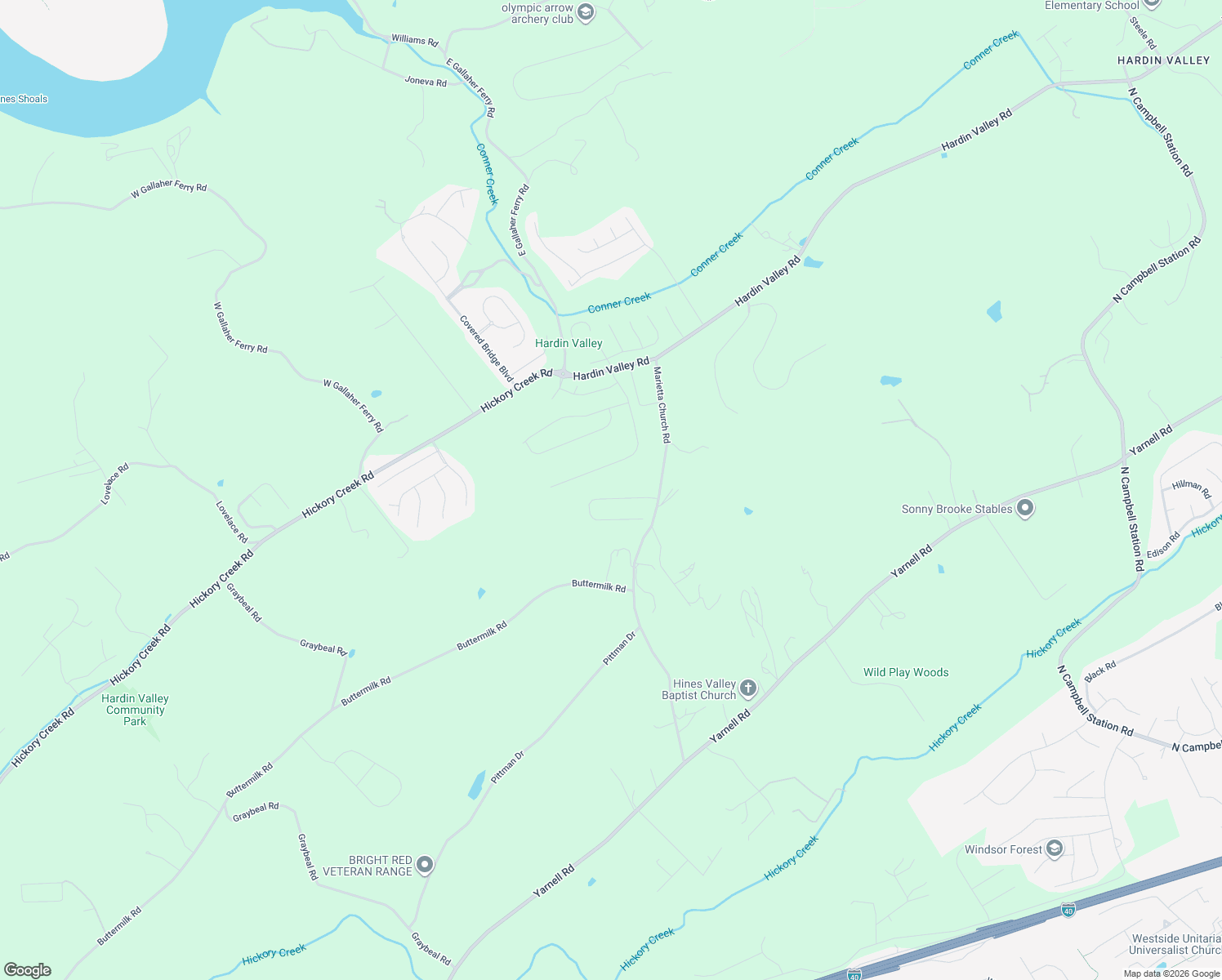 map of restaurants, bars, coffee shops, grocery stores, and more near 1925 Marietta Church Road in Knoxville