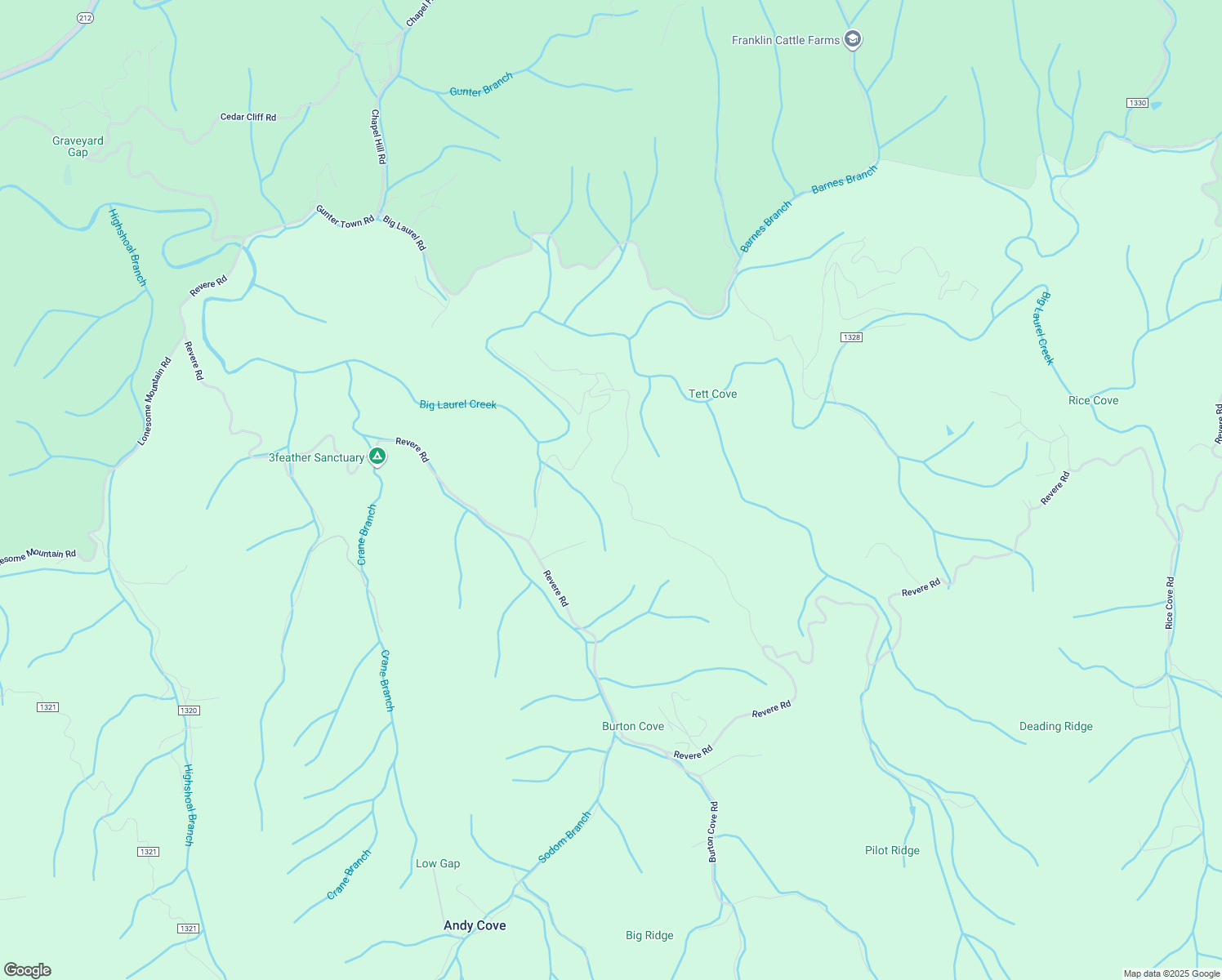 map of restaurants, bars, coffee shops, grocery stores, and more near 1310 Rebel Ridge Road in Marshall