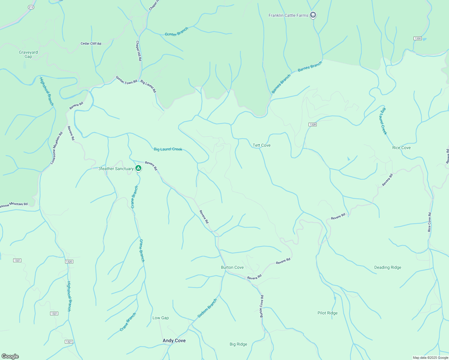 map of restaurants, bars, coffee shops, grocery stores, and more near 1310 Rebel Ridge Road in Marshall