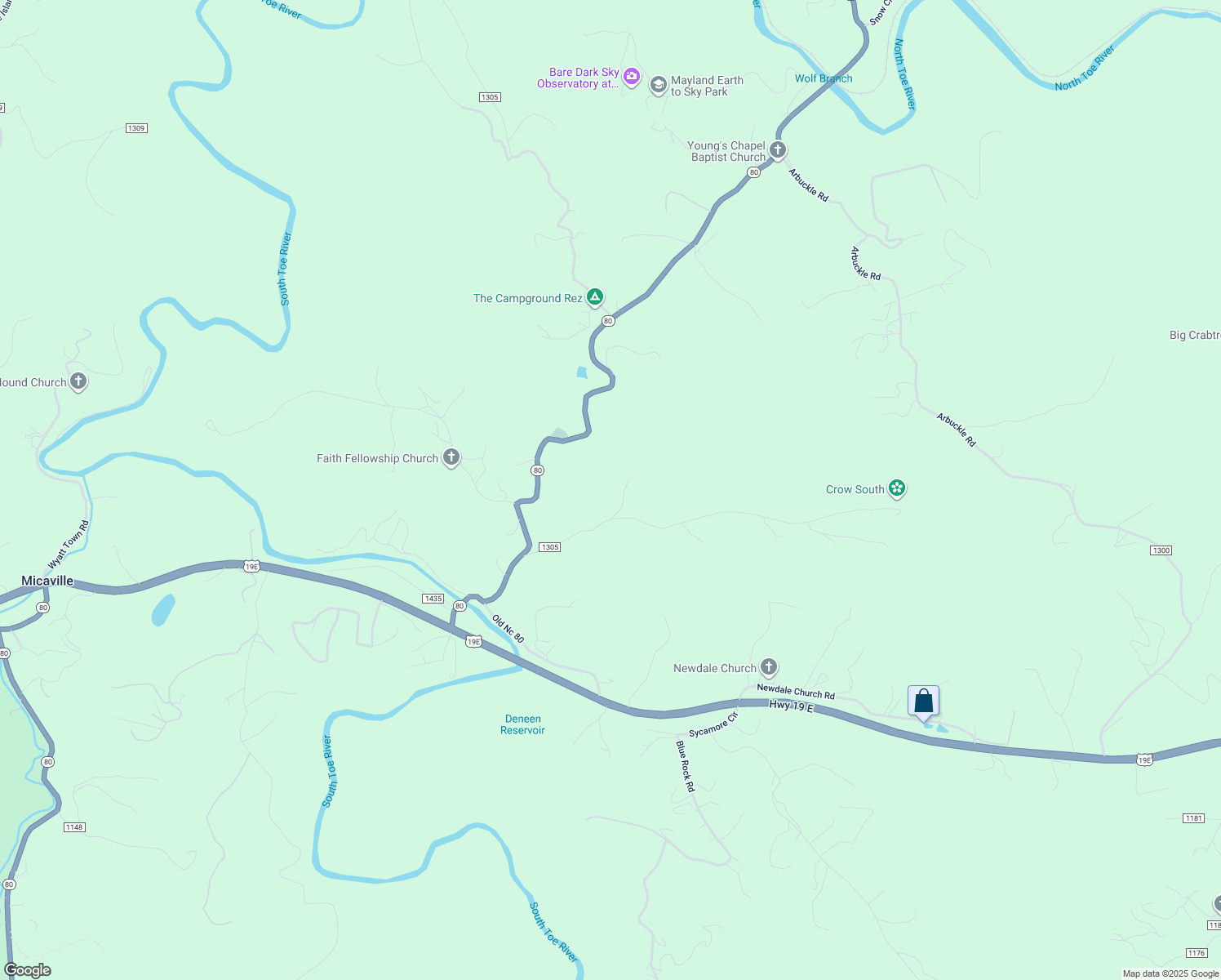 map of restaurants, bars, coffee shops, grocery stores, and more near 796 North Carolina 80 in Burnsville