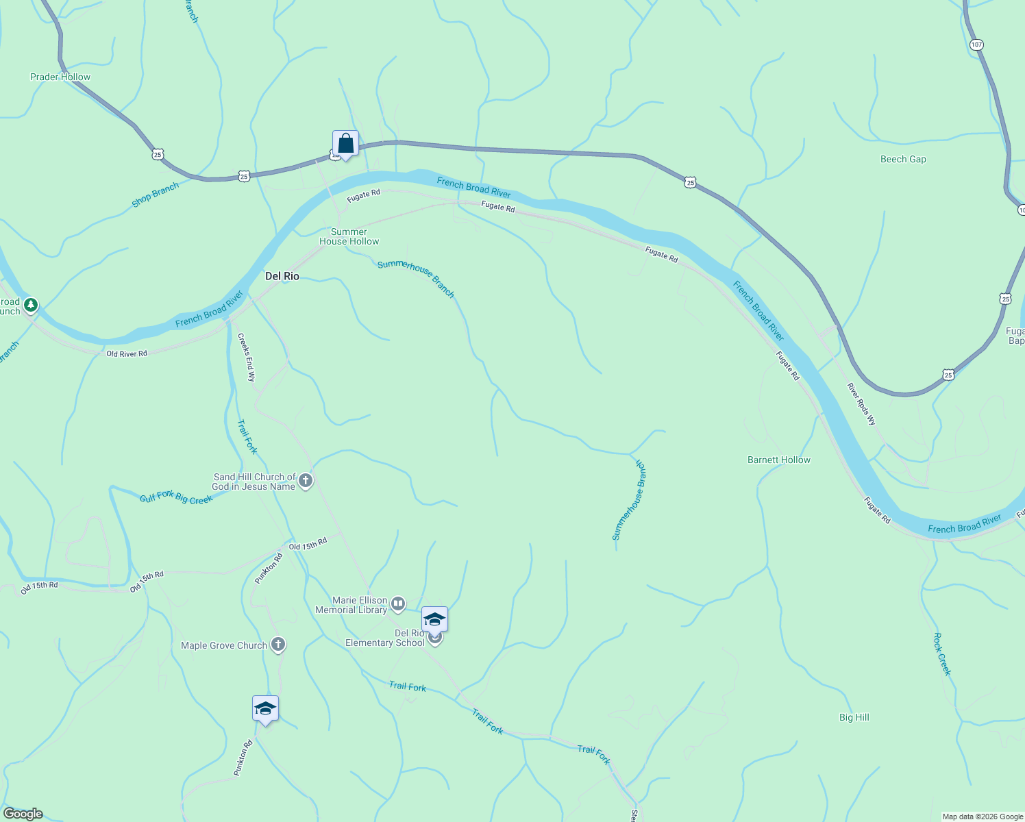 map of restaurants, bars, coffee shops, grocery stores, and more near 352 Summer House Hollow Road in Del Rio