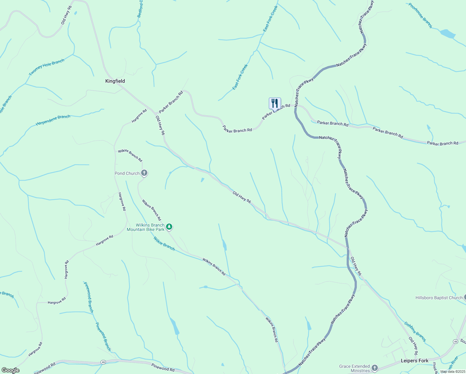 map of restaurants, bars, coffee shops, grocery stores, and more near 5482 Old 96 in Franklin