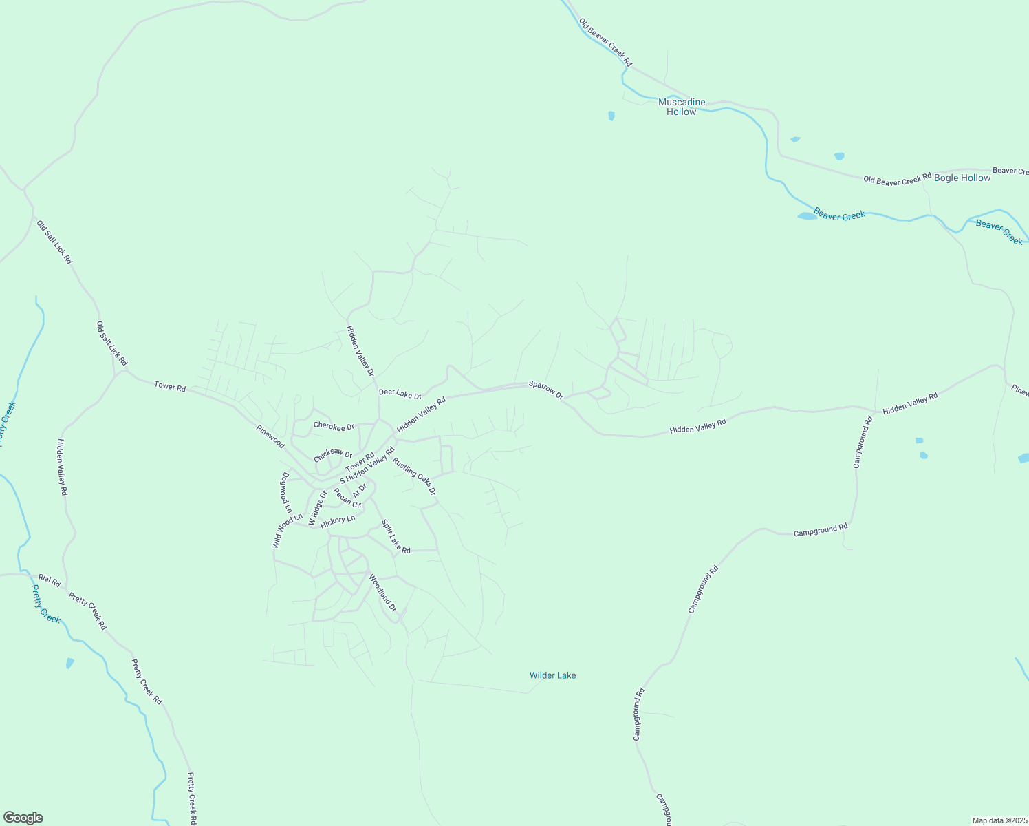 map of restaurants, bars, coffee shops, grocery stores, and more near Slintree Court in Nunnelly