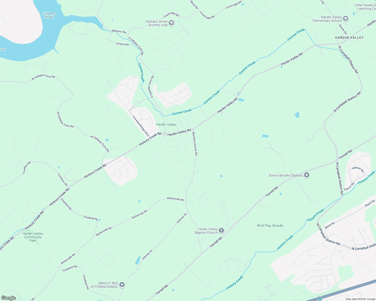 map of restaurants, bars, coffee shops, grocery stores, and more near 2007 Marietta Church Road in Knoxville