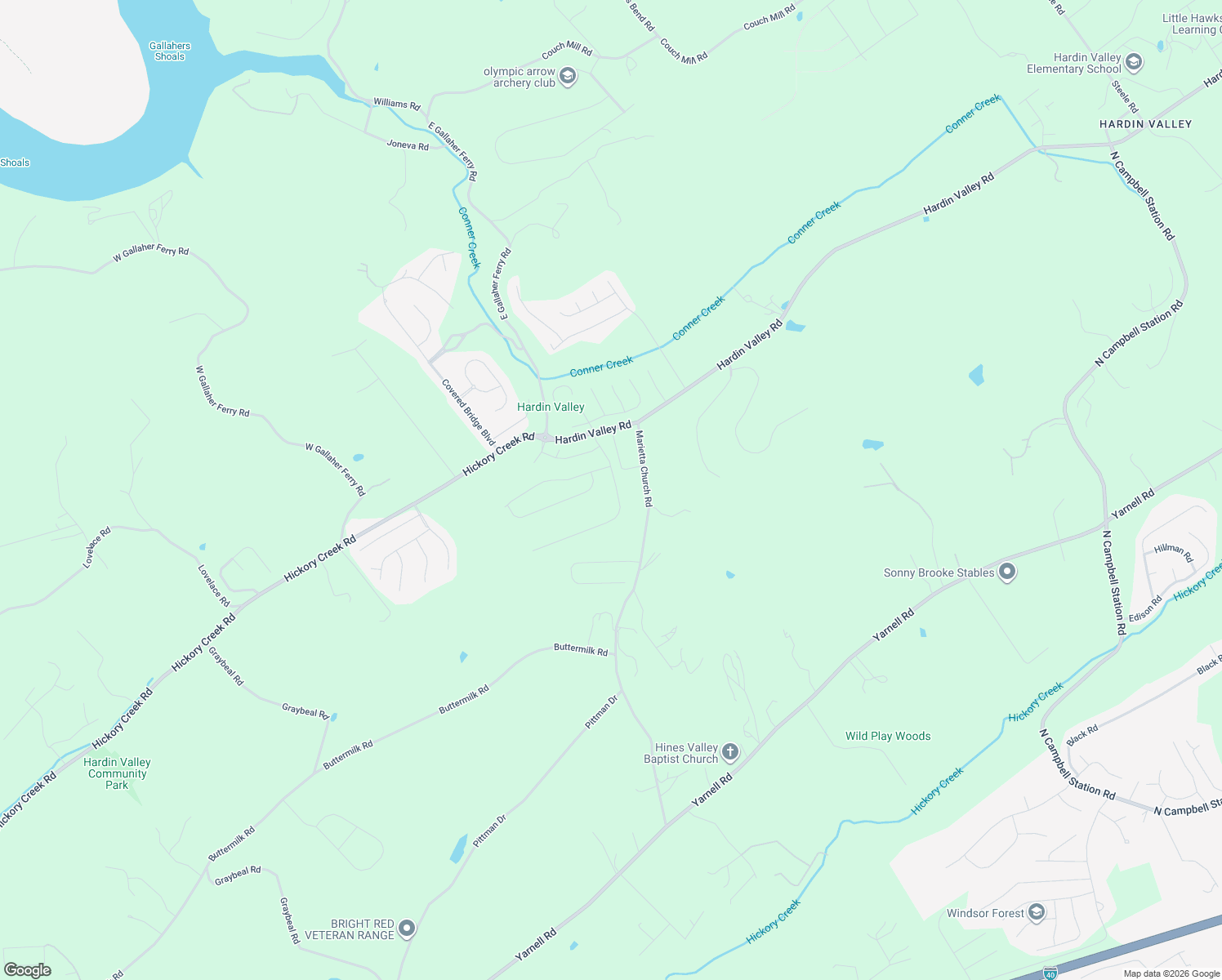 map of restaurants, bars, coffee shops, grocery stores, and more near 2007 Marietta Church Road in Knoxville