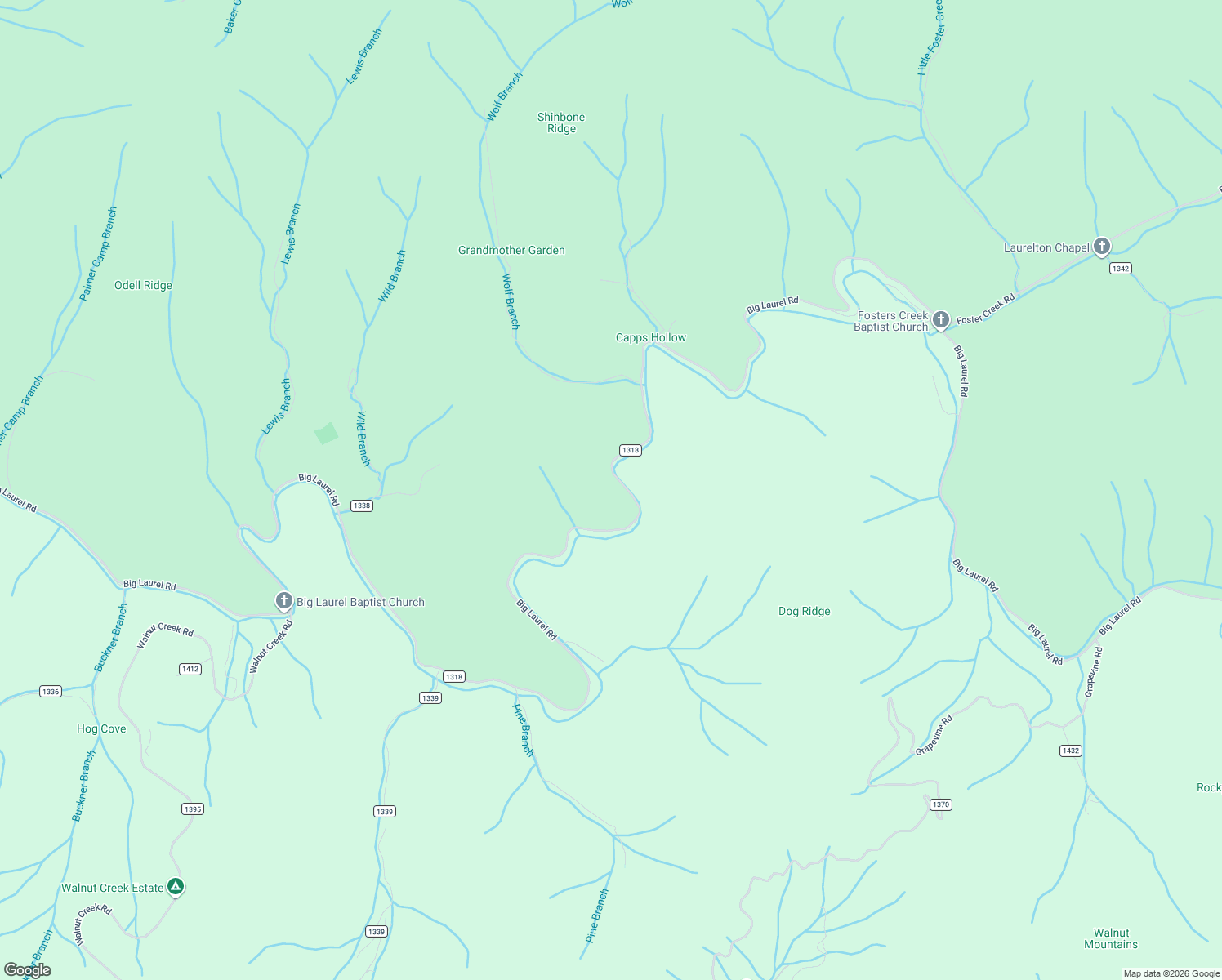 map of restaurants, bars, coffee shops, grocery stores, and more near 8844 Big Laurel Road in Marshall