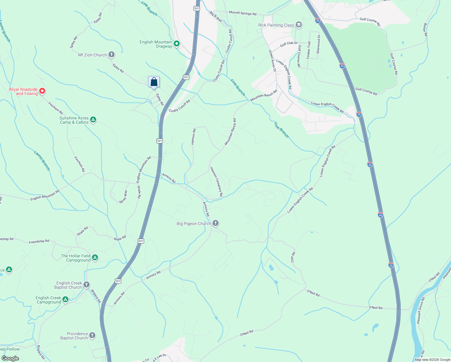 map of restaurants, bars, coffee shops, grocery stores, and more near 1734 Mountain Ridge Road in Newport