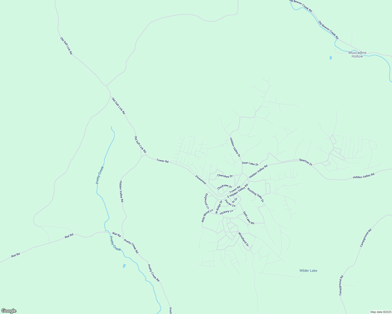 map of restaurants, bars, coffee shops, grocery stores, and more near Treetop Drive in Nunnelly