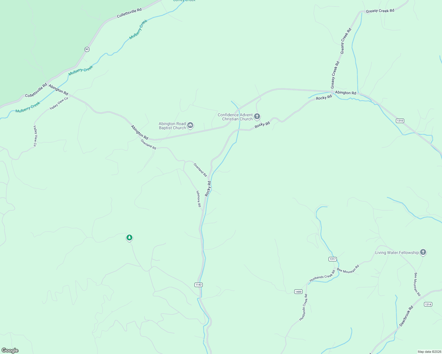 map of restaurants, bars, coffee shops, grocery stores, and more near 4386 Rocky Road in Lenoir
