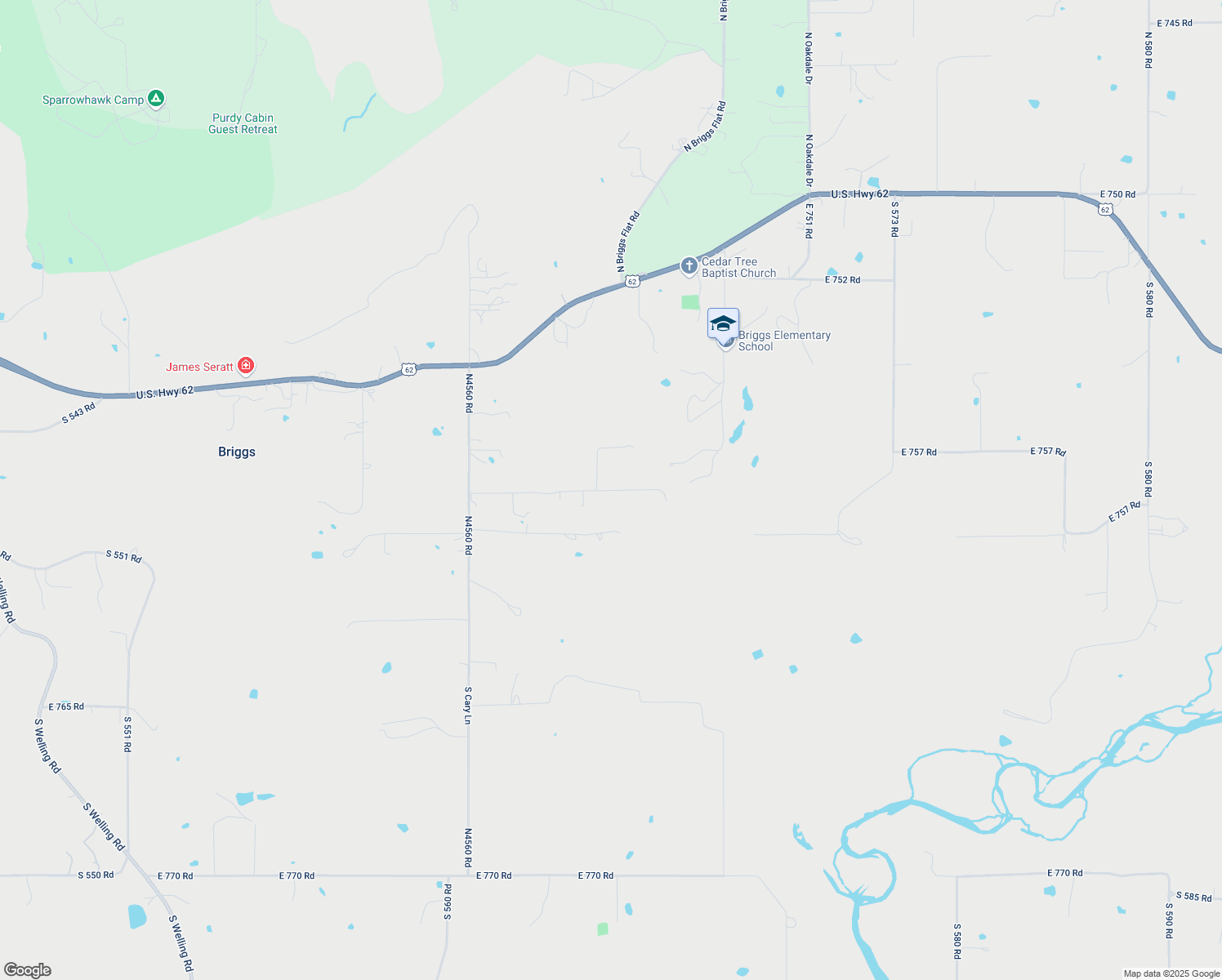 map of restaurants, bars, coffee shops, grocery stores, and more near 23317 East 758 Road in Tahlequah