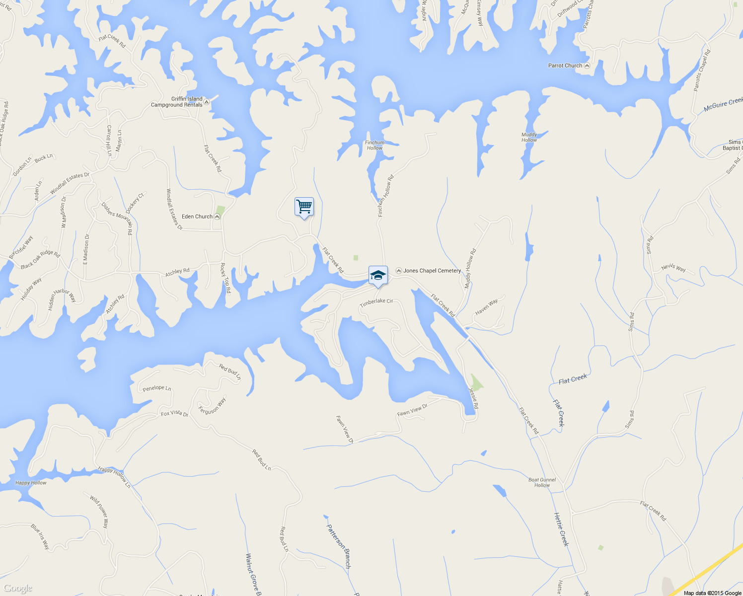 map of restaurants, bars, coffee shops, grocery stores, and more near 1072 Timberlake Circle in Sevierville