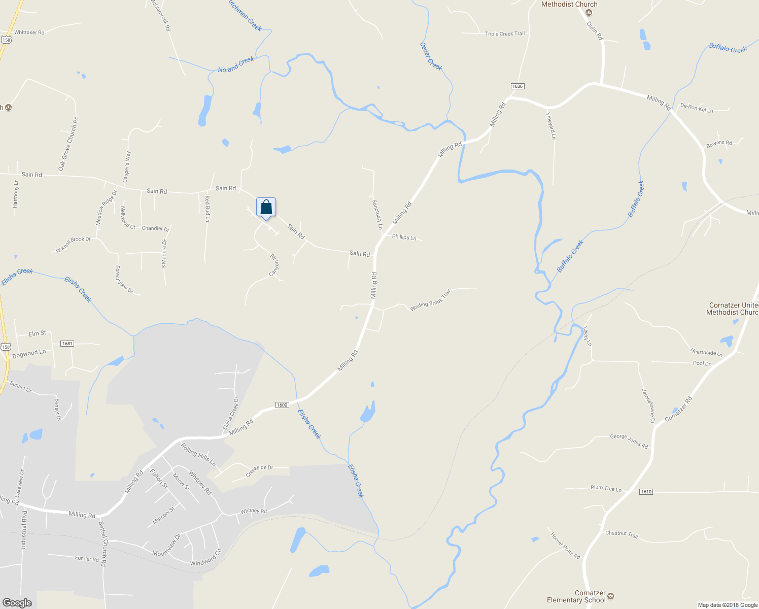 map of restaurants, bars, coffee shops, grocery stores, and more near 184 Phillips Lane in Mocksville