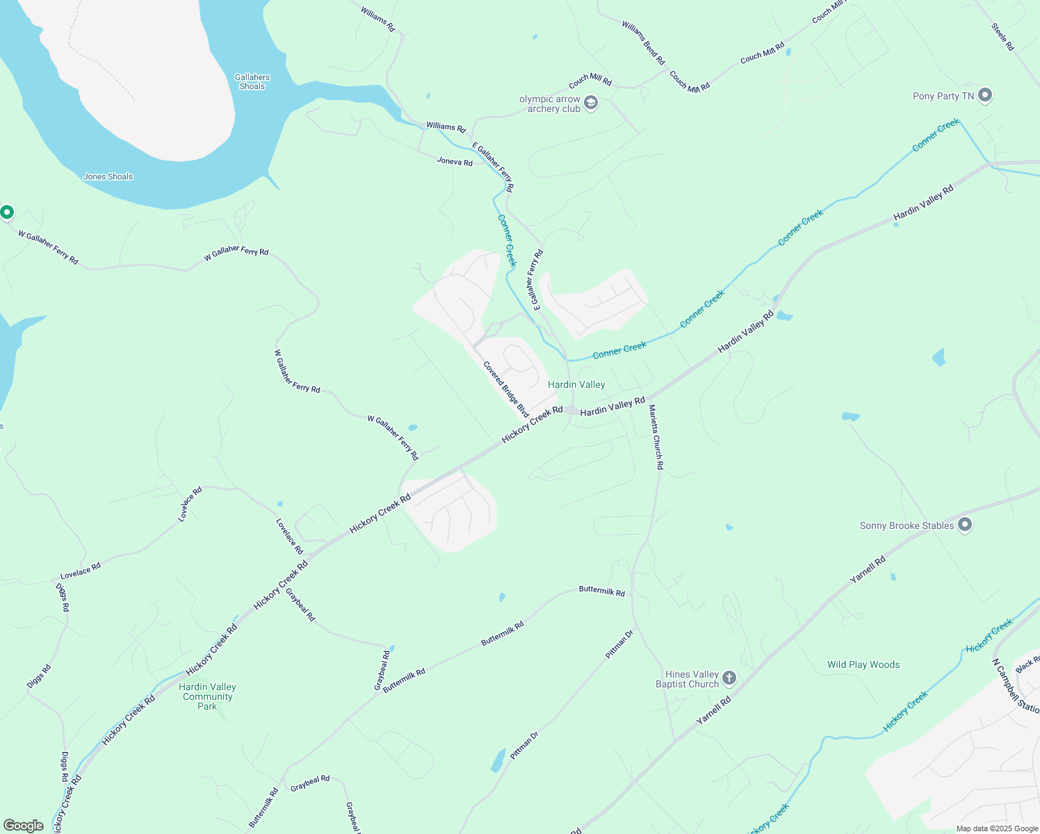 map of restaurants, bars, coffee shops, grocery stores, and more near 12354 Conner Springs Lane in Knoxville
