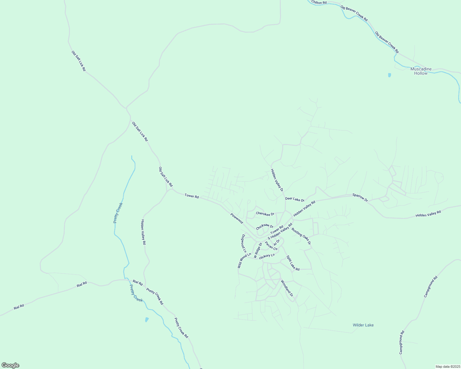map of restaurants, bars, coffee shops, grocery stores, and more near Treetop Drive in Hickman County
