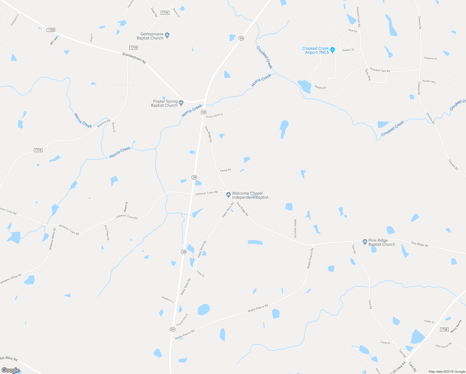 map of restaurants, bars, coffee shops, grocery stores, and more near 279 Pine Ridge Road in Zebulon