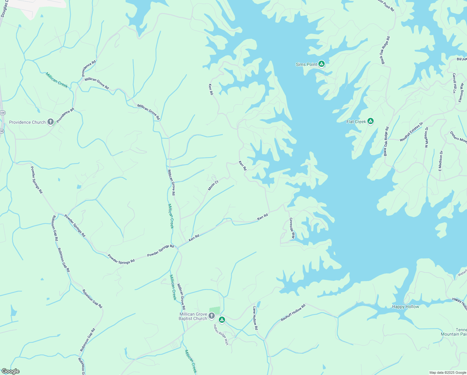 map of restaurants, bars, coffee shops, grocery stores, and more near 1825 Moon Court in Sevierville