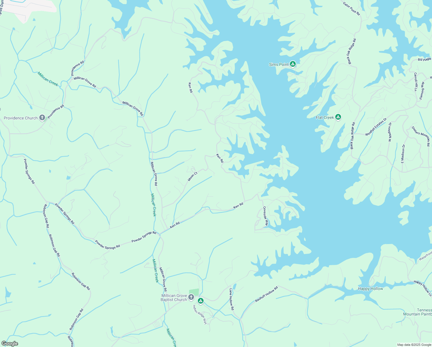 map of restaurants, bars, coffee shops, grocery stores, and more near 1825 Moon Court in Sevierville