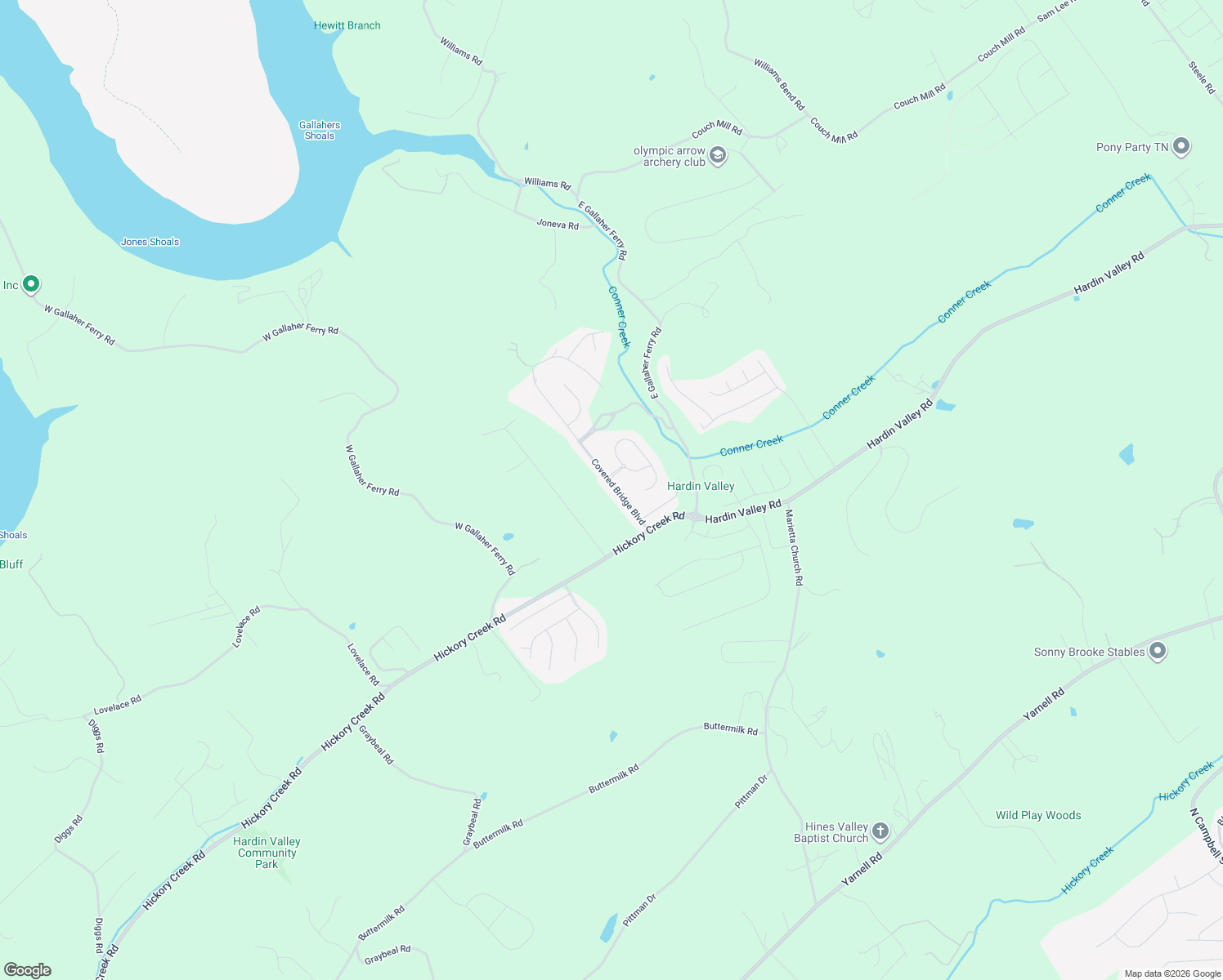 map of restaurants, bars, coffee shops, grocery stores, and more near 2245 Covered Bridge Boulevard in Knoxville