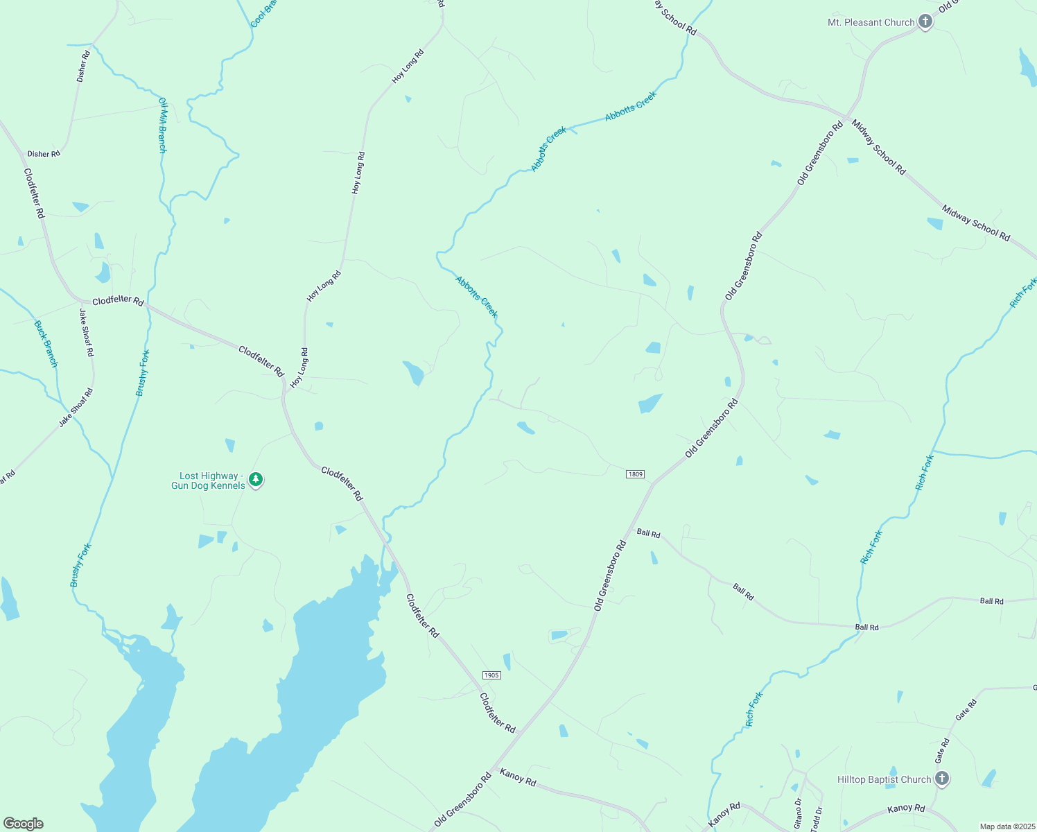map of restaurants, bars, coffee shops, grocery stores, and more near 643 Motsinger Road in Thomasville