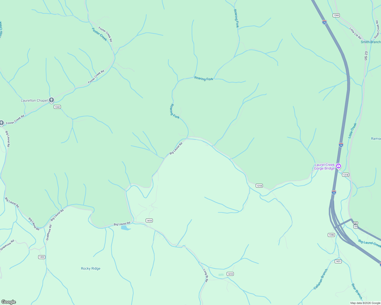 map of restaurants, bars, coffee shops, grocery stores, and more near 14094 Big Laurel Road in Mars Hill