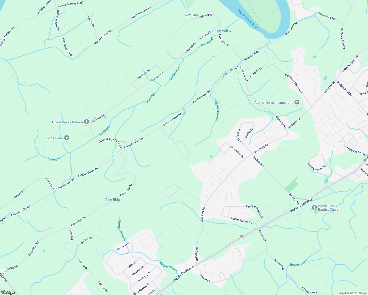map of restaurants, bars, coffee shops, grocery stores, and more near 2119 Kings View Loop in Seymour