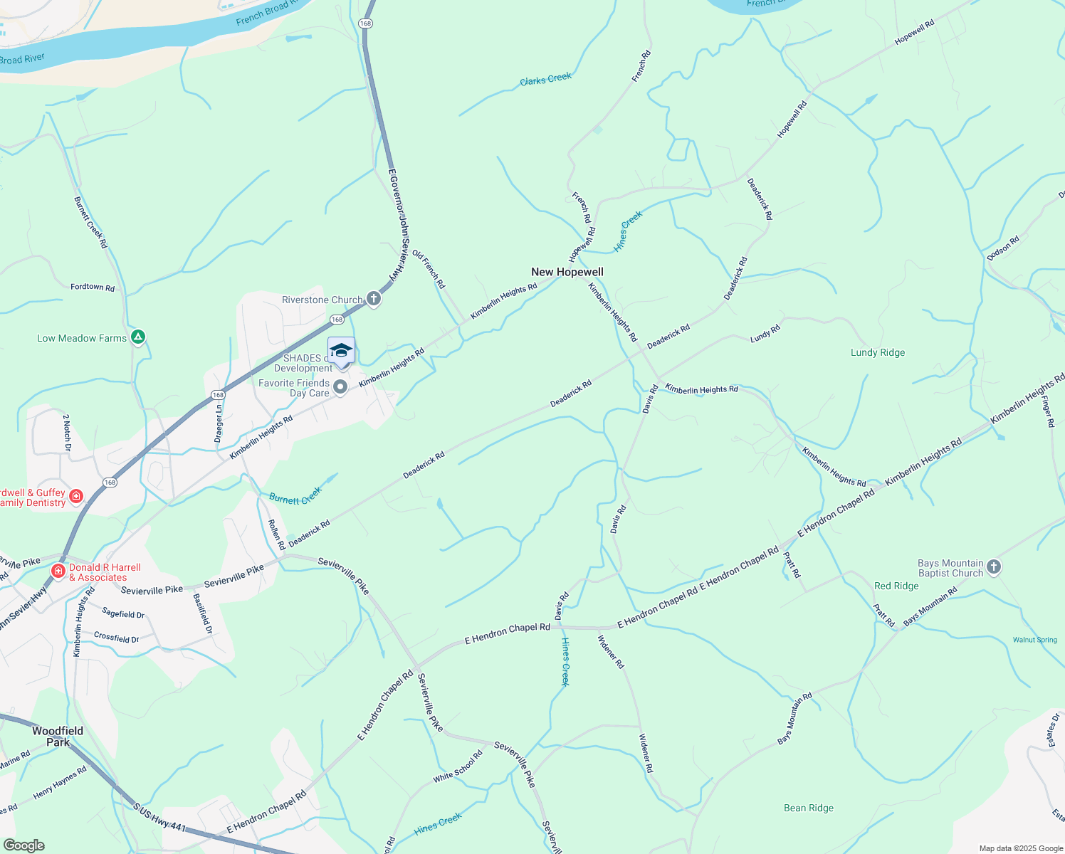 map of restaurants, bars, coffee shops, grocery stores, and more near 1032 Deaderick Road in Knoxville