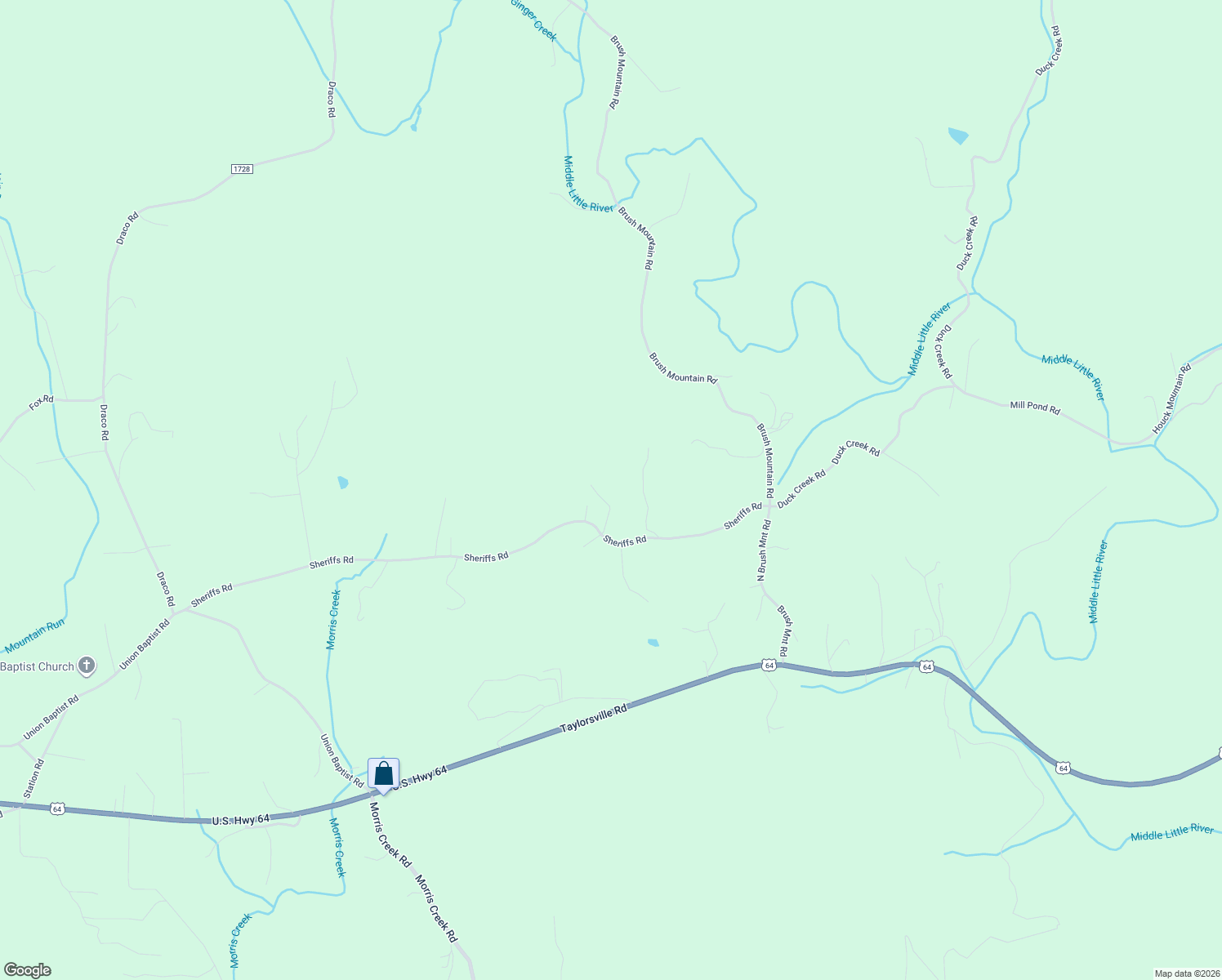 map of restaurants, bars, coffee shops, grocery stores, and more near 1234 Candace Lane in Lenoir