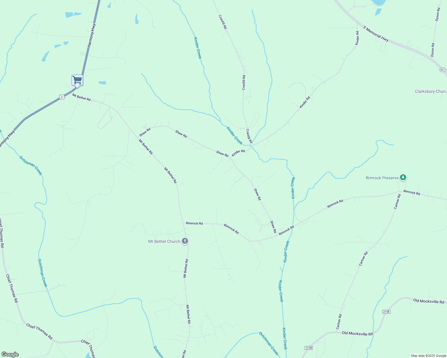 map of restaurants, bars, coffee shops, grocery stores, and more near 269 Shaw Road in Harmony