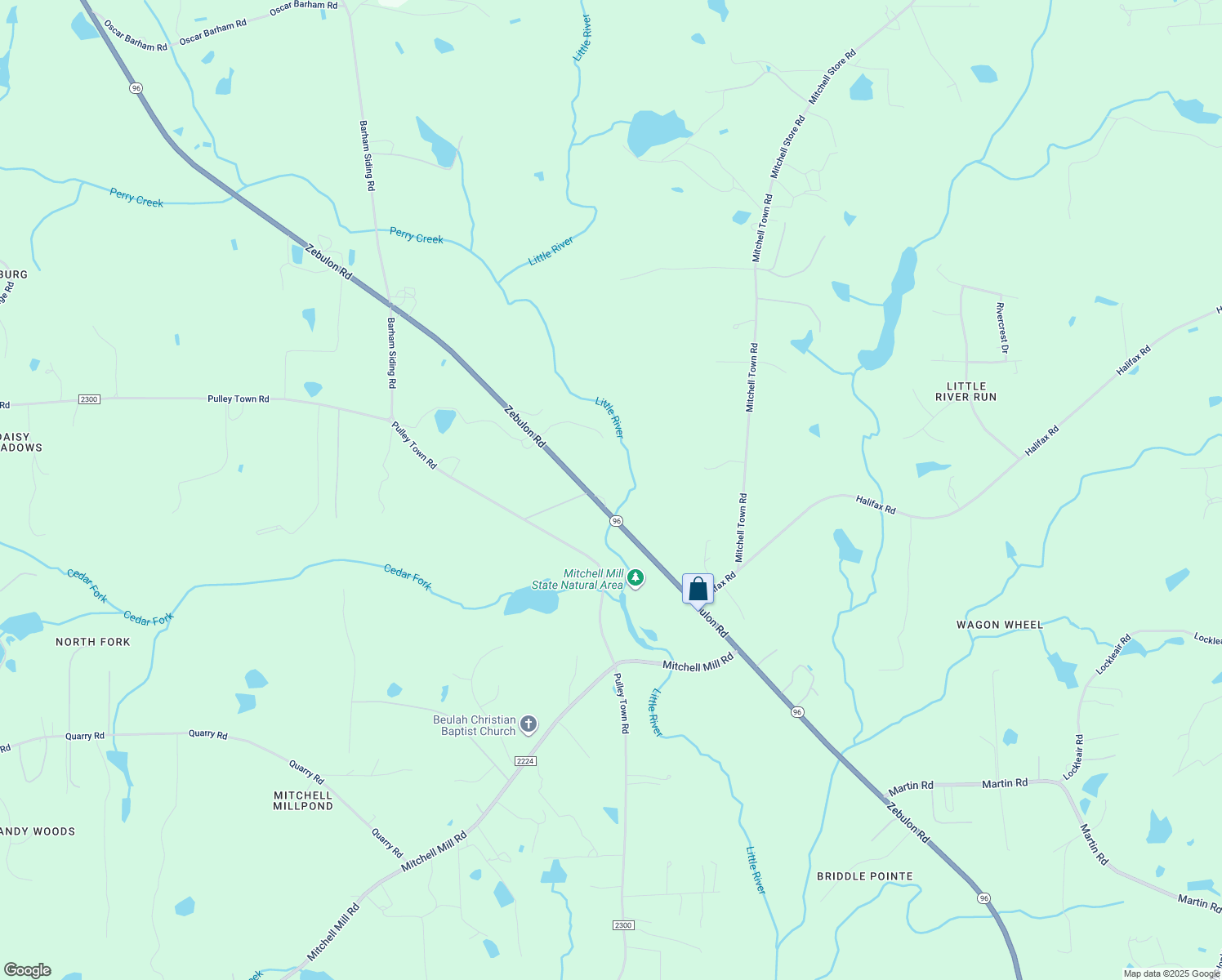 map of restaurants, bars, coffee shops, grocery stores, and more near 5300 Zebulon Road in Wake Forest