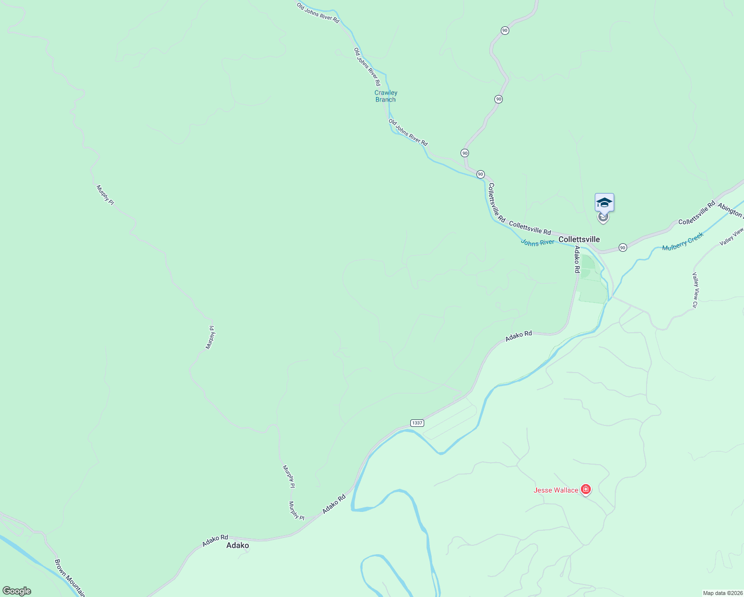map of restaurants, bars, coffee shops, grocery stores, and more near 5941 Collette Ridge Circle in Collettsville