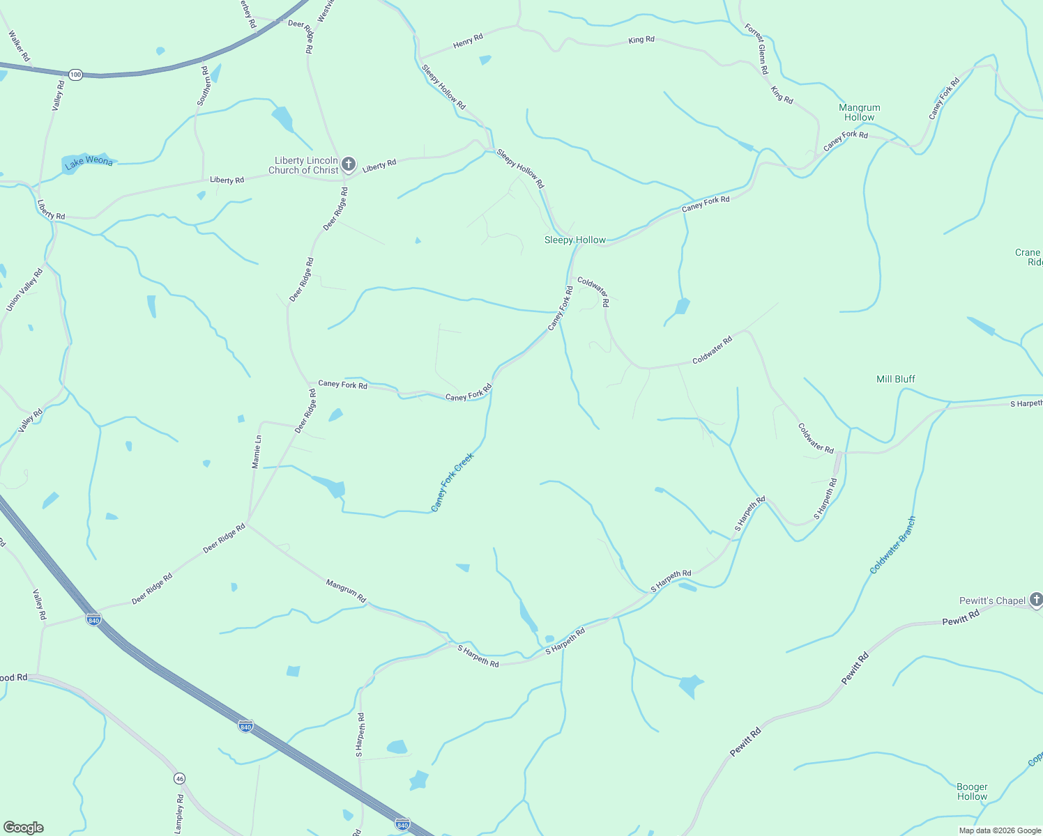 map of restaurants, bars, coffee shops, grocery stores, and more near 7725 Caney Fork Road in Fairview