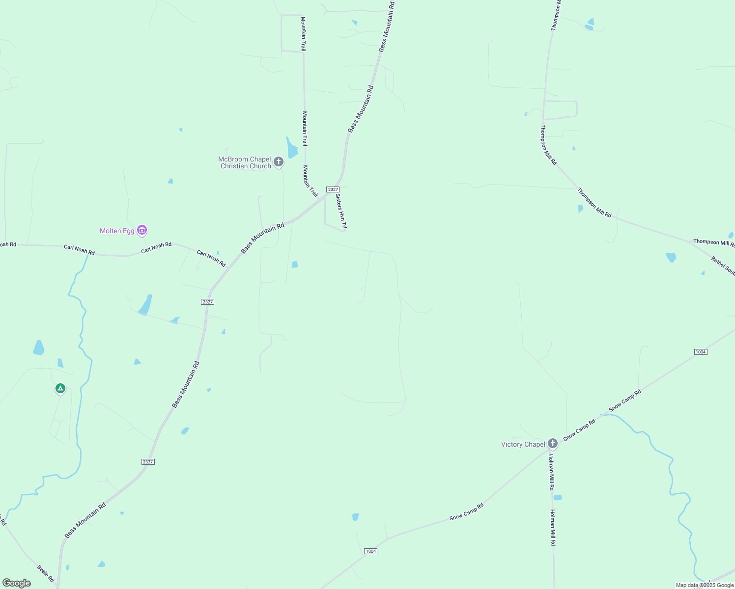 map of restaurants, bars, coffee shops, grocery stores, and more near 6233 Cane Creek Road in Snow Camp