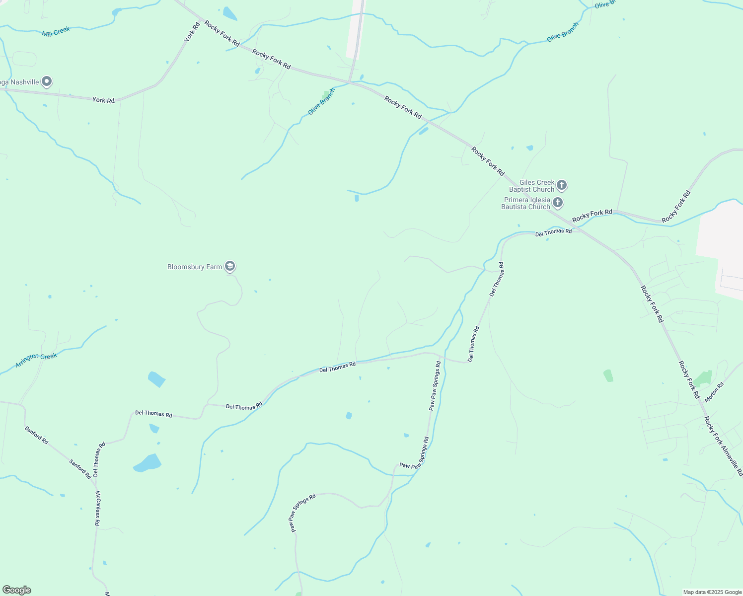 map of restaurants, bars, coffee shops, grocery stores, and more near 8552 Del Thomas Road in Smyrna