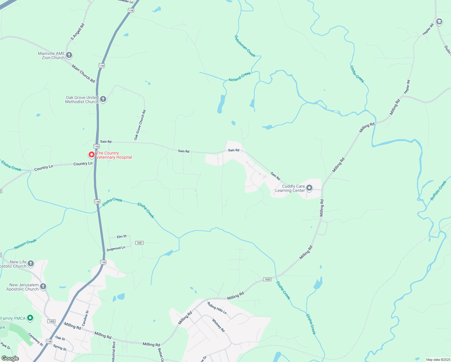 map of restaurants, bars, coffee shops, grocery stores, and more near 195 Red Bud Lane in Mocksville
