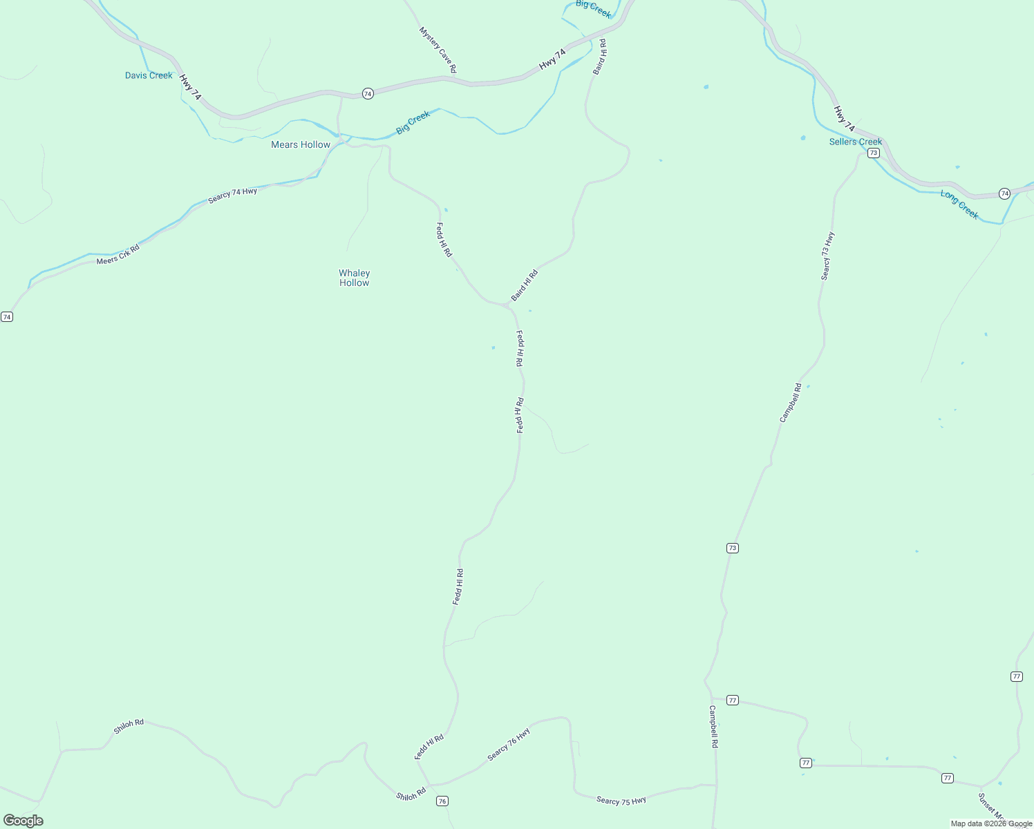 map of restaurants, bars, coffee shops, grocery stores, and more near County Road 76 in Searcy