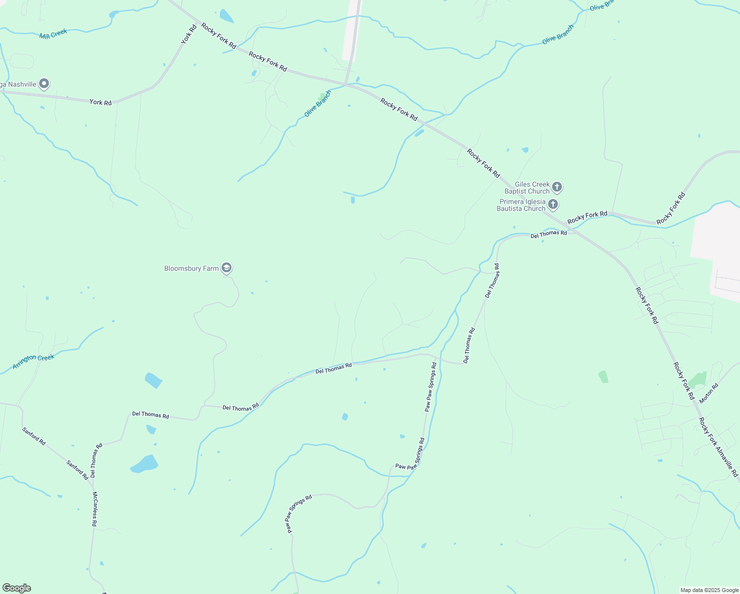 map of restaurants, bars, coffee shops, grocery stores, and more near 8552 Del Thomas Road in Smyrna