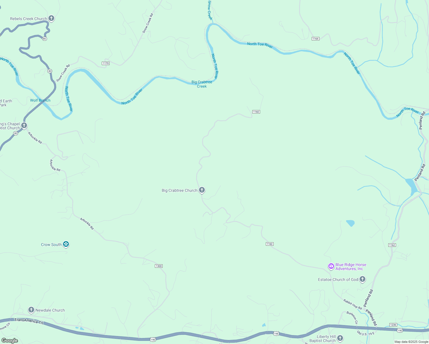 map of restaurants, bars, coffee shops, grocery stores, and more near 2316 Rabbit Hop Road in Spruce Pine