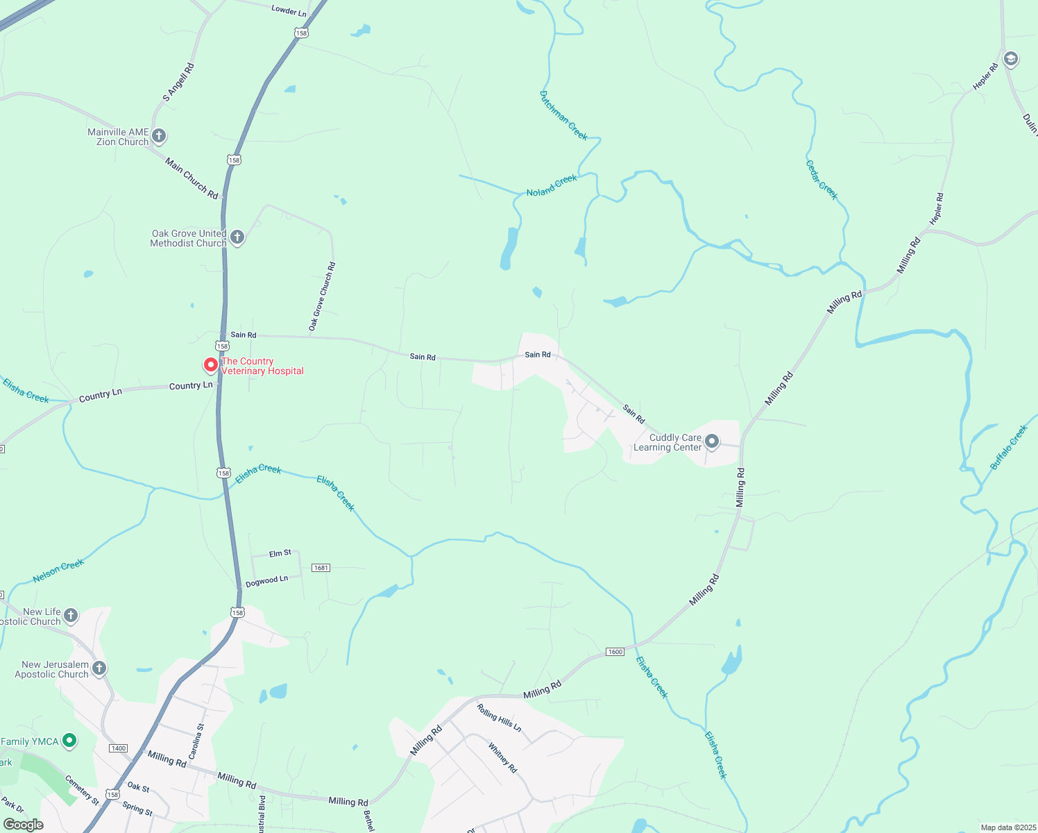 map of restaurants, bars, coffee shops, grocery stores, and more near 195 Red Bud Lane in Mocksville