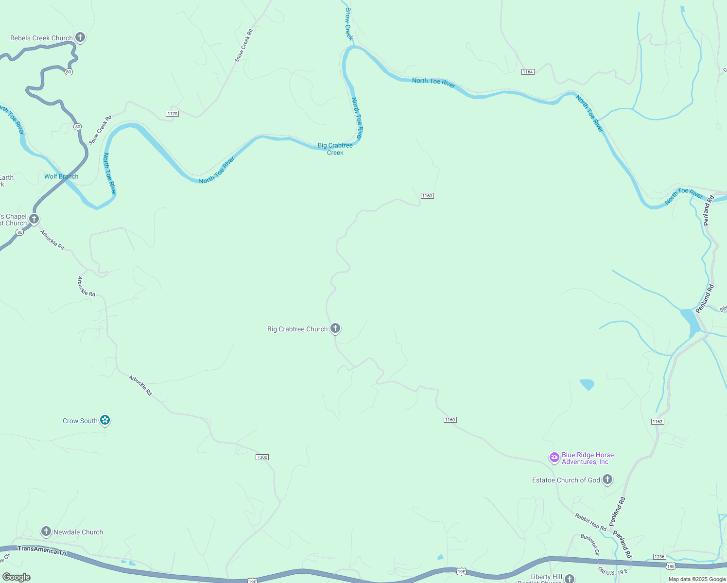 map of restaurants, bars, coffee shops, grocery stores, and more near 2316 Rabbit Hop Road in Spruce Pine