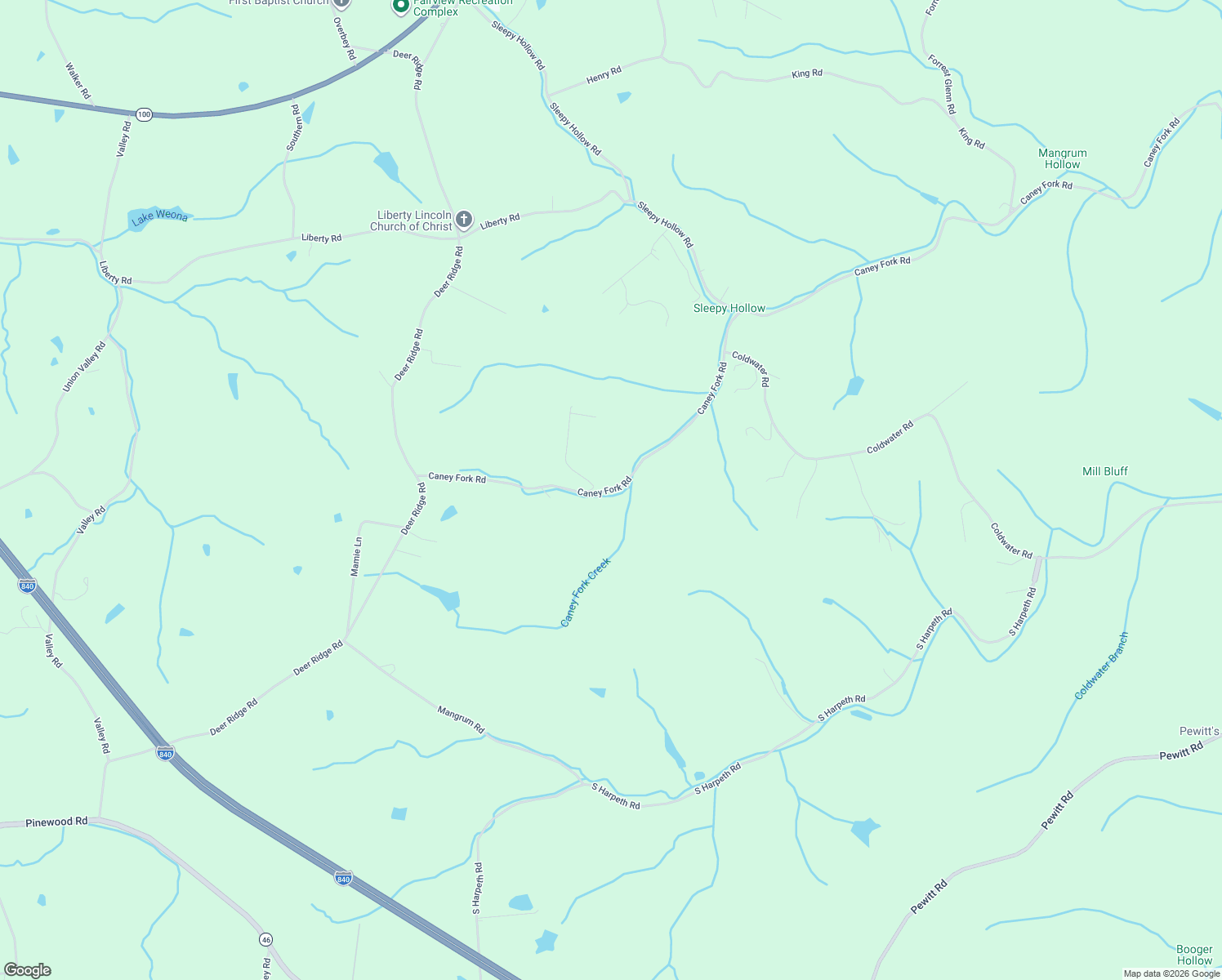 map of restaurants, bars, coffee shops, grocery stores, and more near 7742 Caney Fork Road in Fairview