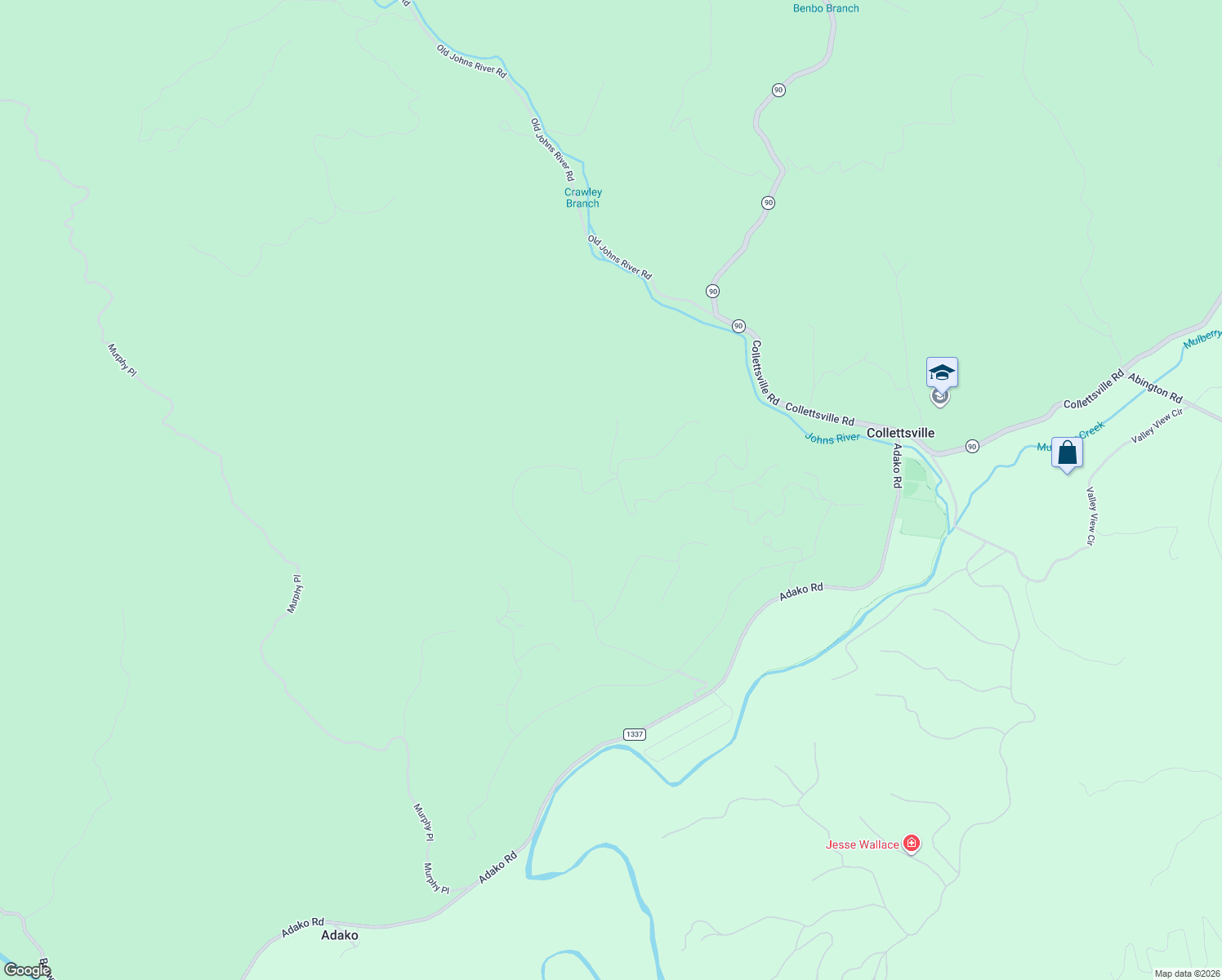 map of restaurants, bars, coffee shops, grocery stores, and more near 5941 Collette Ridge Circle in Collettsville
