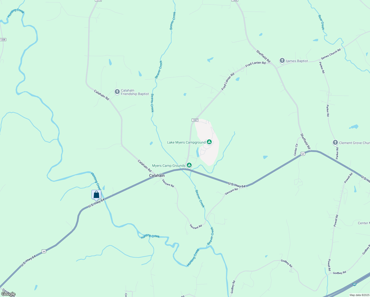 map of restaurants, bars, coffee shops, grocery stores, and more near 179 Fred Lanier Road in Mocksville