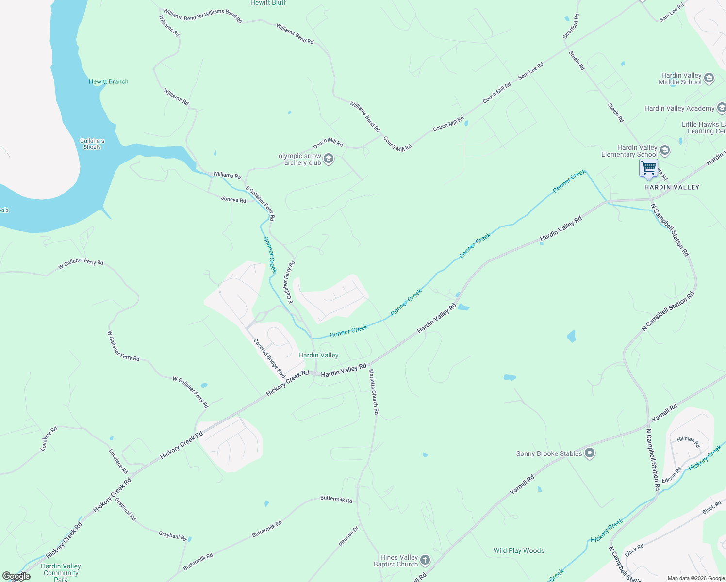 map of restaurants, bars, coffee shops, grocery stores, and more near 2316 Mission Hill Lane in Knoxville