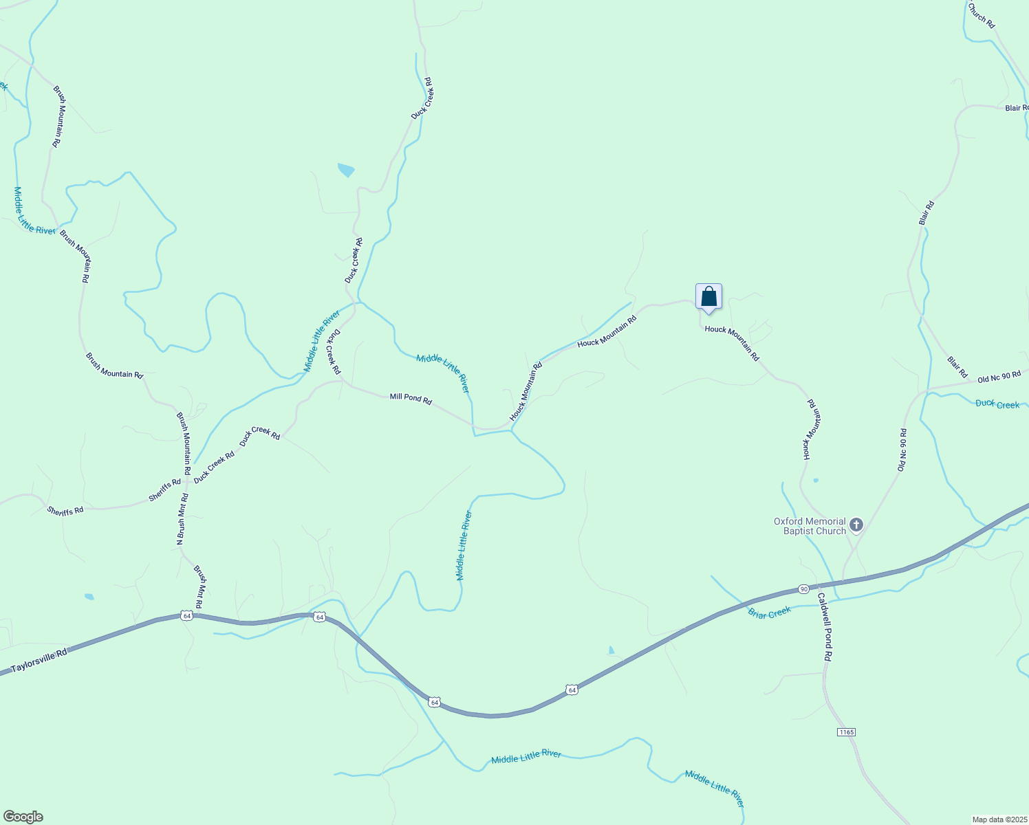 map of restaurants, bars, coffee shops, grocery stores, and more near 2034 Houck Mountain Road in Taylorsville