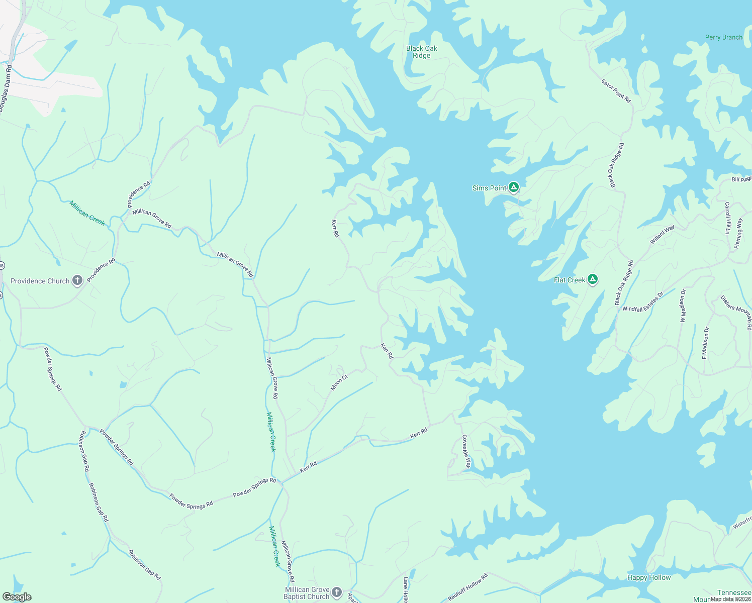 map of restaurants, bars, coffee shops, grocery stores, and more near 2083 Kerr Road in Sevierville