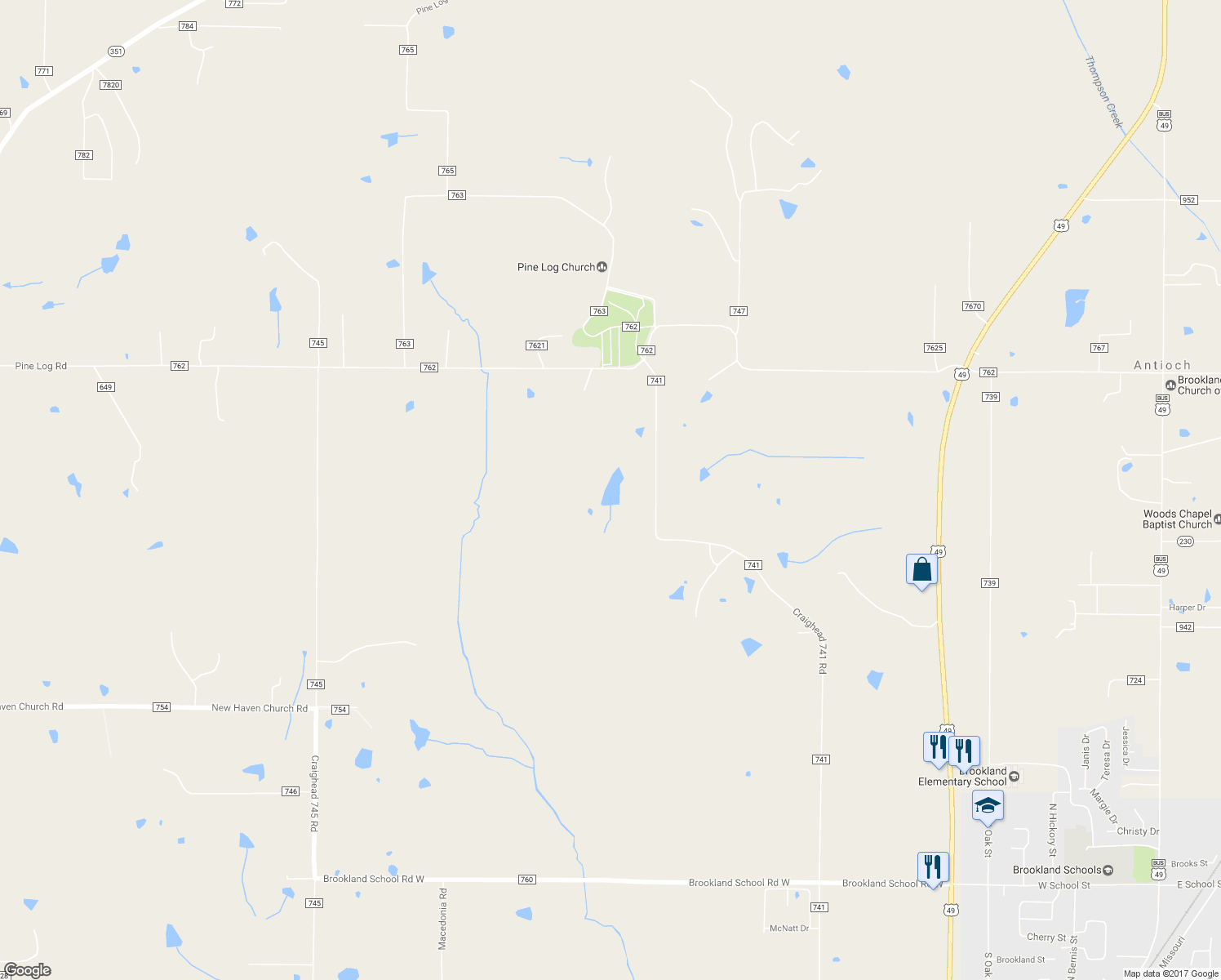 map of restaurants, bars, coffee shops, grocery stores, and more near 1913 CR 741 in Jonesboro