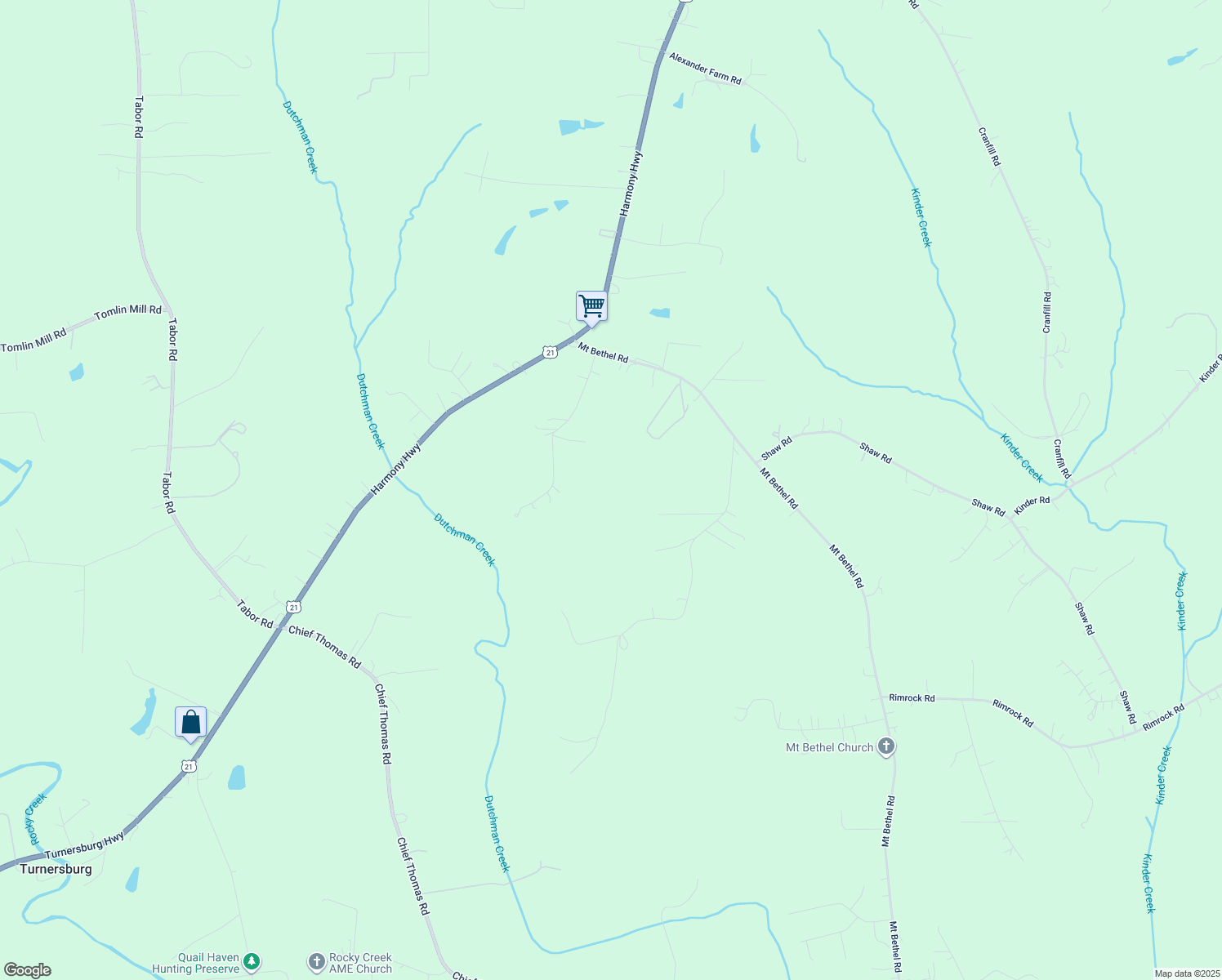 map of restaurants, bars, coffee shops, grocery stores, and more near 187 Arrowbrook Road in Harmony