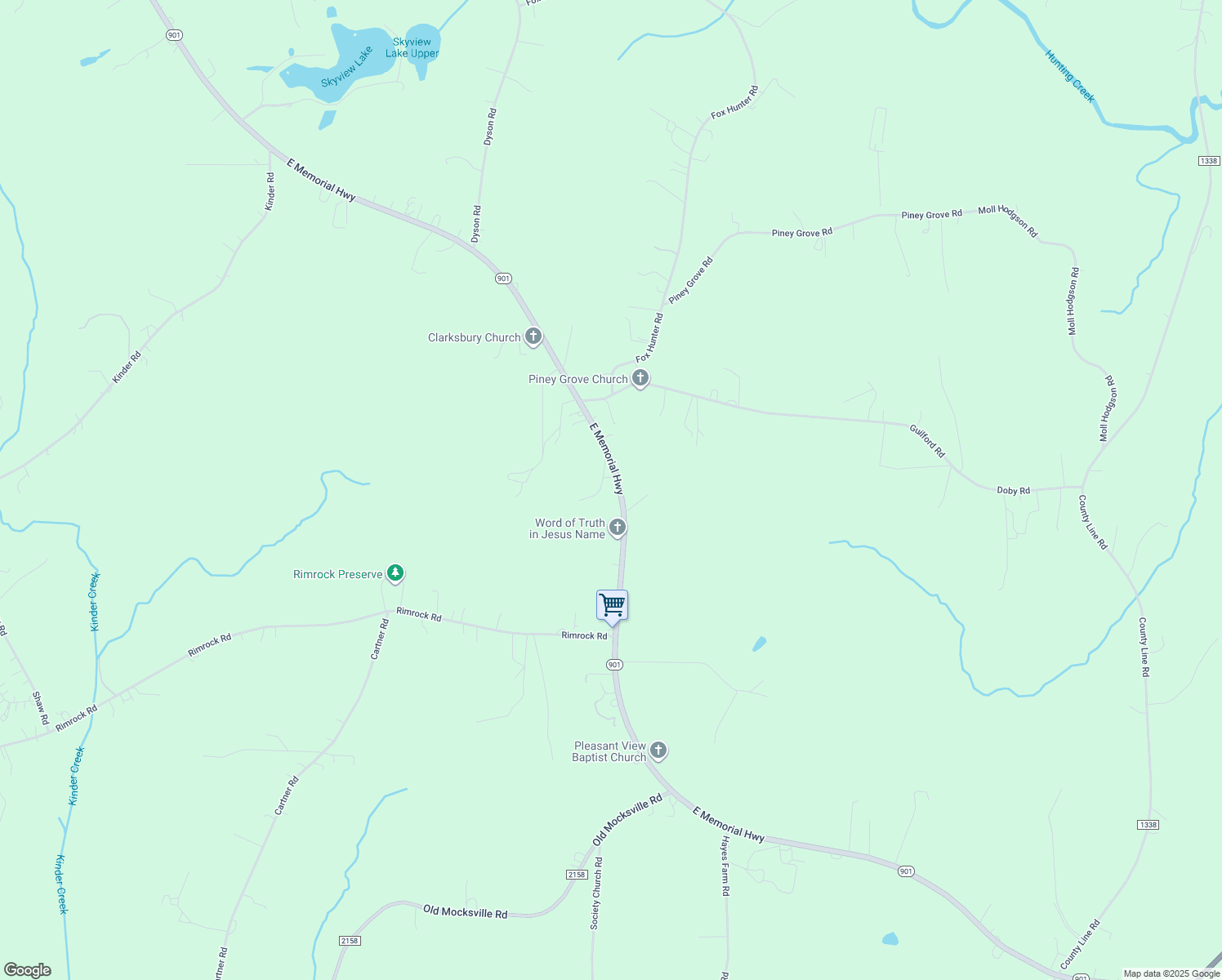 map of restaurants, bars, coffee shops, grocery stores, and more near 1052 East Memorial Highway in Harmony
